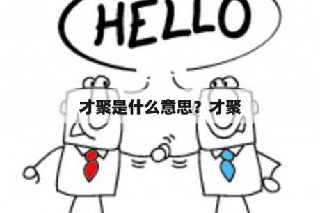 才聚是什么意思？才聚