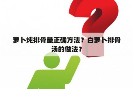 萝卜炖排骨最正确方法？白萝卜排骨汤的做法？