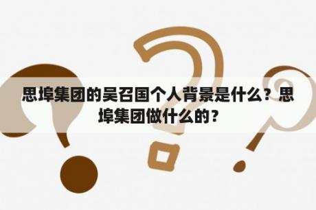 思埠集团的吴召国个人背景是什么？