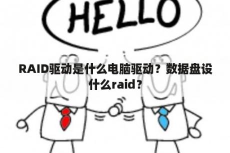 RAID驱动是什么电脑驱动？数据盘设什么raid？