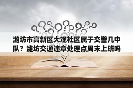 潍坊市高新区大观社区属于交警几中队？潍坊交通违章处理点周末上班吗？