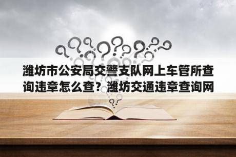 潍坊市公安局交警支队网上车管所查询违章怎么查？潍坊交通违章查询网