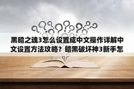 黑暗之魂3怎么设置成中文操作详解中文设置方法攻略？暗黑破坏神3新手怎么玩 新手入门指南 3DM单机