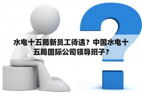 水电十五局新员工待遇？中国水电十五局国际公司领导班子？