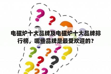 电磁炉十大品牌及电磁炉十大品牌排行榜，哪些品牌是最受欢迎的？