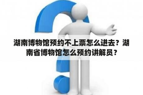 湖南博物馆预约不上票怎么进去？湖南省博物馆怎么预约讲解员？