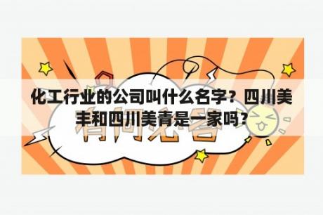 化工行业的公司叫什么名字？四川美丰和四川美青是一家吗？