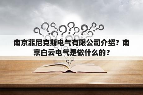 南京菲尼克斯电气有限公司介绍？南京白云电气是做什么的？