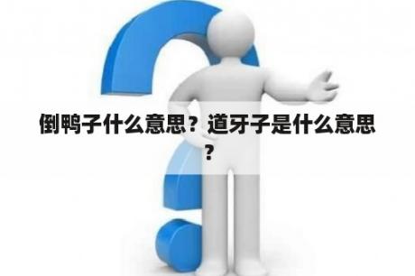 倒鸭子什么意思？道牙子是什么意思？