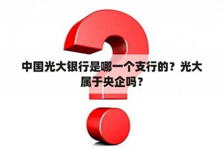 中国光大银行是哪一个支行的？光大属于央企吗？