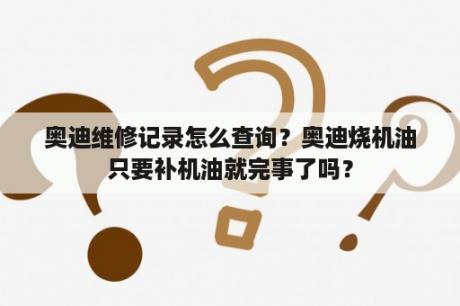 奥迪维修记录怎么查询？奥迪烧机油只要补机油就完事了吗？