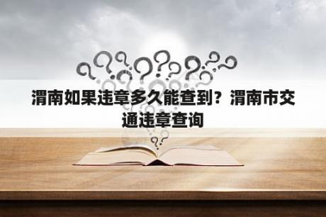 渭南如果违章多久能查到？渭南市交通违章查询