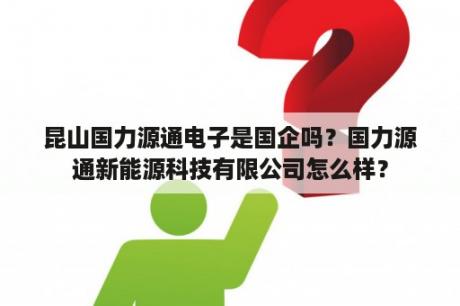 昆山国力源通电子是国企吗？国力源通新能源科技有限公司怎么样？