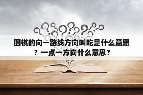 围棋的向一路线方向叫吃是什么意思？一点一方向什么意思？