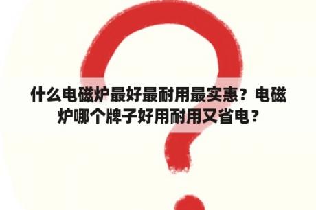 什么电磁炉最好最耐用最实惠？电磁炉哪个牌子好用耐用又省电？