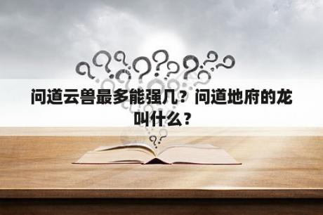 问道云兽最多能强几？问道地府的龙叫什么？