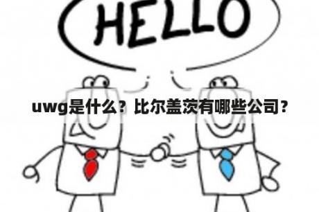 uwg是什么？比尔盖茨有哪些公司？