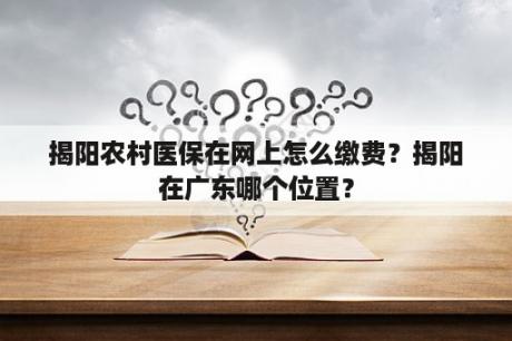 揭阳农村医保在网上怎么缴费？揭阳在广东哪个位置？