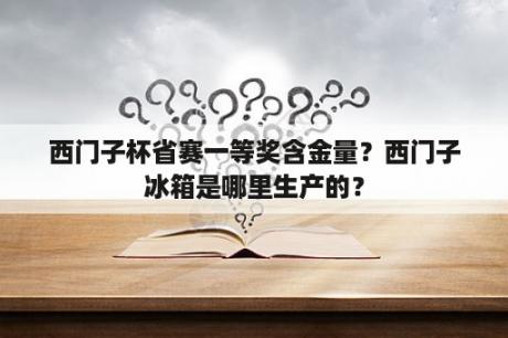 西门子杯省赛一等奖含金量？西门子冰箱是哪里生产的？