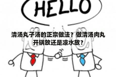 清汤丸子汤的正宗做法？做清汤肉丸开锅放还是凉水放？