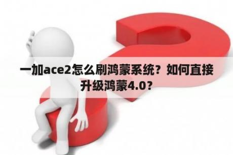 一加ace2怎么刷鸿蒙系统？如何直接升级鸿蒙4.0？