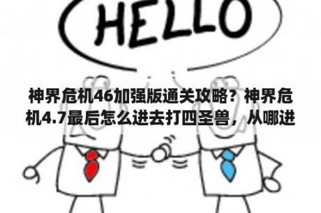 神界危机46加强版通关攻略？神界危机4.7最后怎么进去打四圣兽，从哪进？