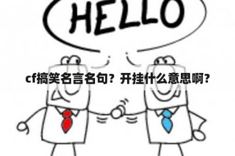 cf搞笑名言名句？开挂什么意思啊？