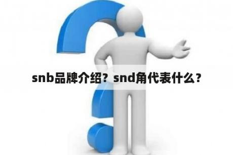 snb品牌介绍？snd角代表什么？