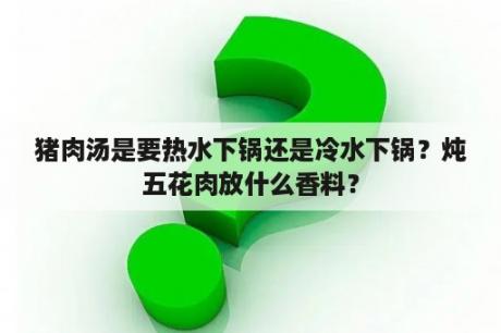 猪肉汤是要热水下锅还是冷水下锅？炖五花肉放什么香料？