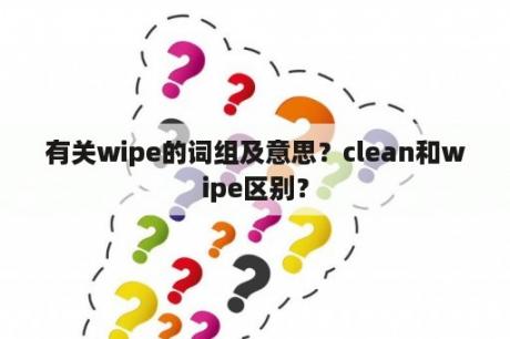 有关wipe的词组及意思？clean和wipe区别？