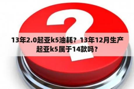 13年2.0起亚k5油耗？13年12月生产起亚k5属于14款吗？