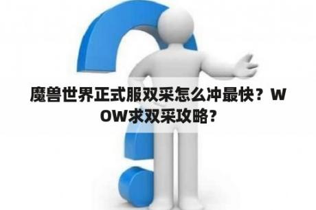 魔兽世界正式服双采怎么冲最快？WOW求双采攻略？