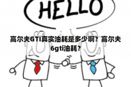 高尔夫GTI真实油耗是多少啊？高尔夫6gti油耗？