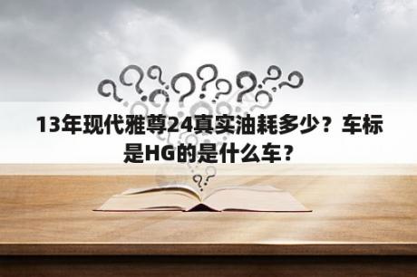 13年现代雅尊24真实油耗多少？车标是HG的是什么车？