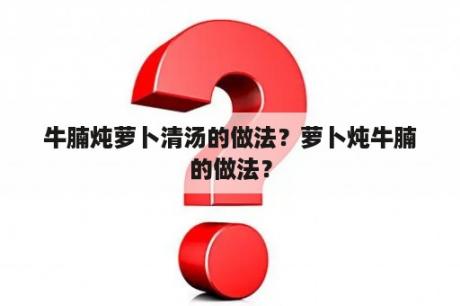 牛腩炖萝卜清汤的做法？萝卜炖牛腩的做法？