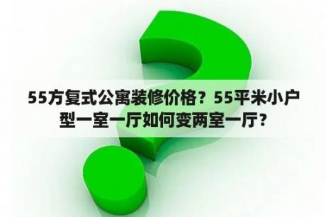 55方复式公寓装修价格？55平米小户型一室一厅如何变两室一厅？