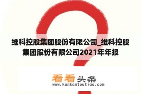 维科控股集团股份有限公司_维科控股集团股份有限公司2021年年报