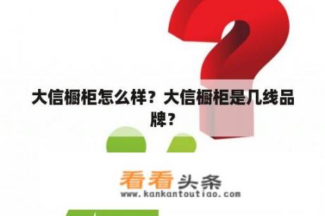 大信橱柜怎么样？大信橱柜是几线品牌？