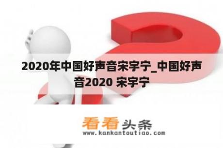 2020年中国好声音宋宇宁_中国好声音2020 宋宇宁