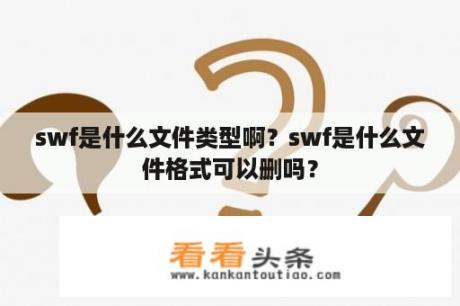 swf是什么文件类型啊？swf是什么文件格式可以删吗？