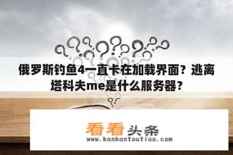 俄罗斯钓鱼4一直卡在加载界面？逃离塔科夫me是什么服务器？