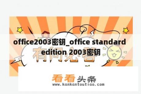 office2003密钥_office standard edition 2003密钥