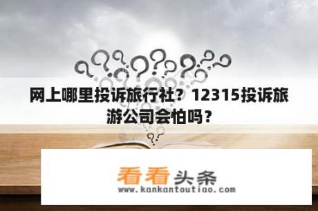 网上哪里投诉旅行社？12315投诉旅游公司会怕吗？