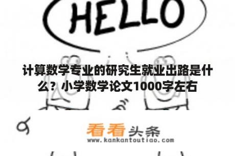 计算数学专业的研究生就业出路是什么？小学数学论文1000字左右