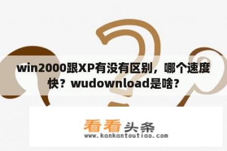 win2000跟XP有没有区别，哪个速度快？wudownload是啥？