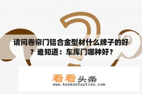 请问卷帘门铝合金型材什么牌子的好？谁知道：车库门哪种好？