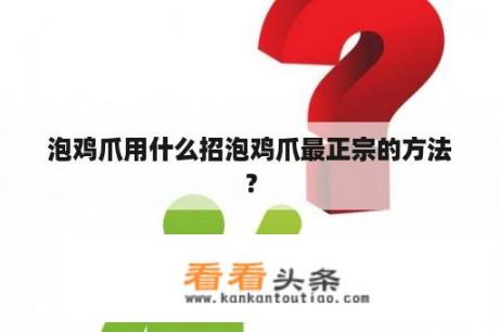 泡鸡爪用什么招泡鸡爪最正宗的方法？