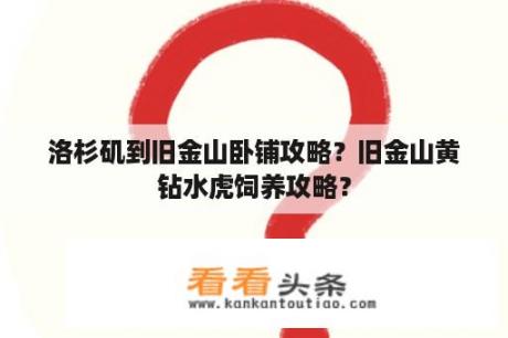 洛杉矶到旧金山卧铺攻略？旧金山黄钻水虎饲养攻略？