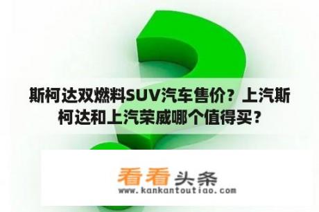 斯柯达双燃料SUV汽车售价？上汽斯柯达和上汽荣威哪个值得买？