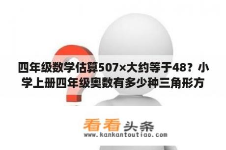 四年级数学估算507×大约等于48？小学上册四年级奥数有多少种三角形方法教案？